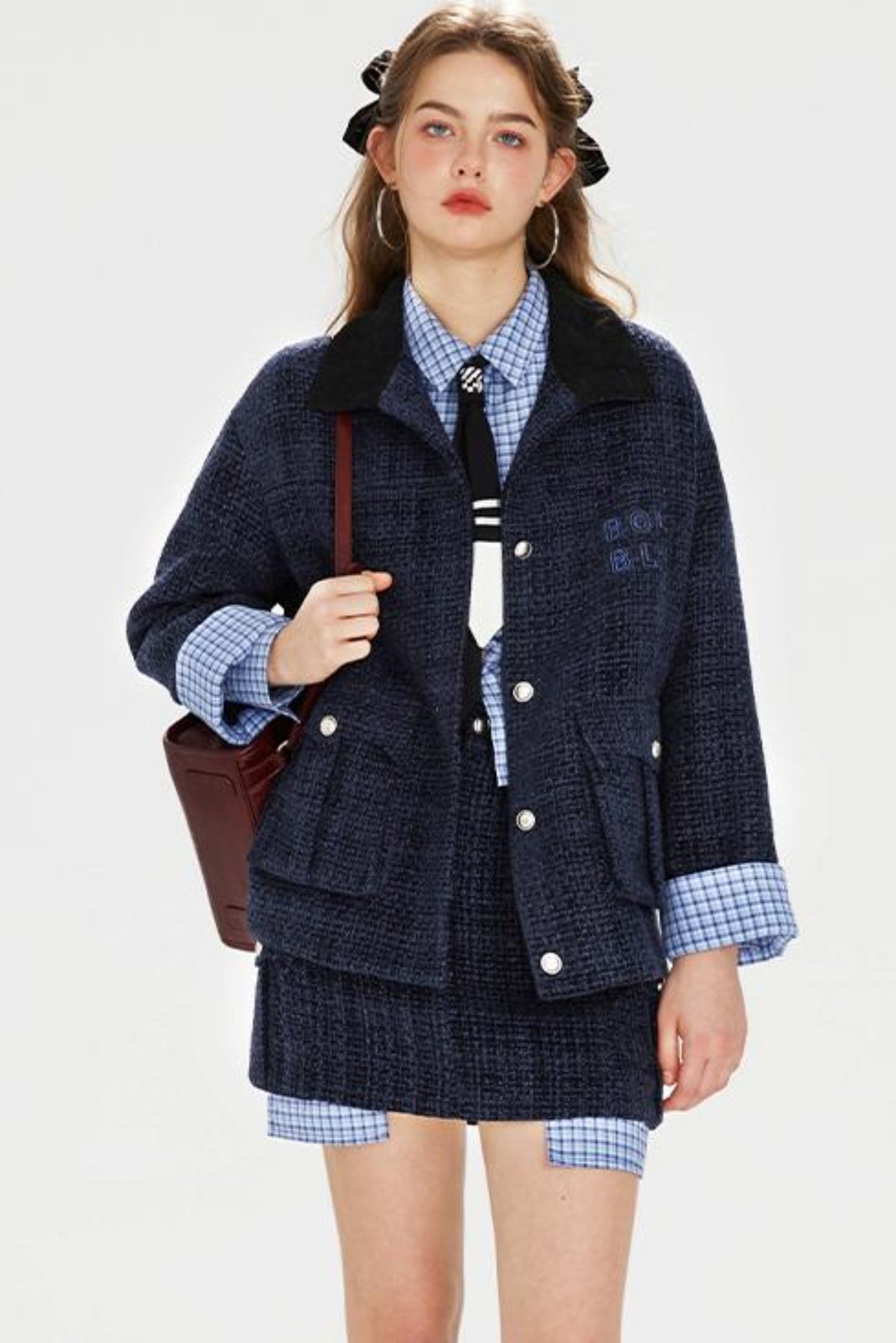 Chic Embroidered Tweed Jacket Set-Up