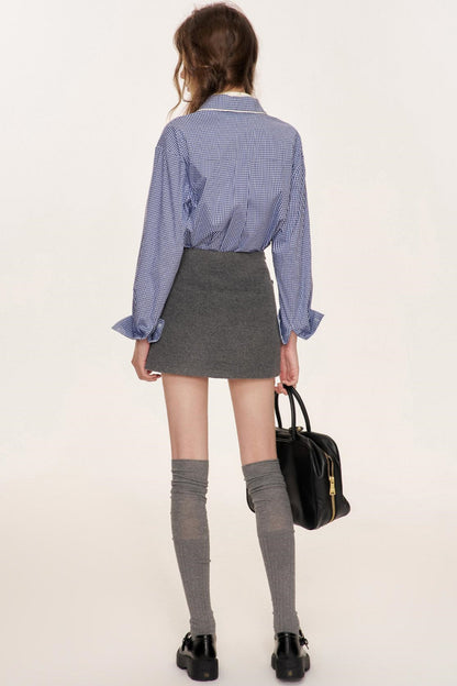Wool Blend Tweed Mini Skirt