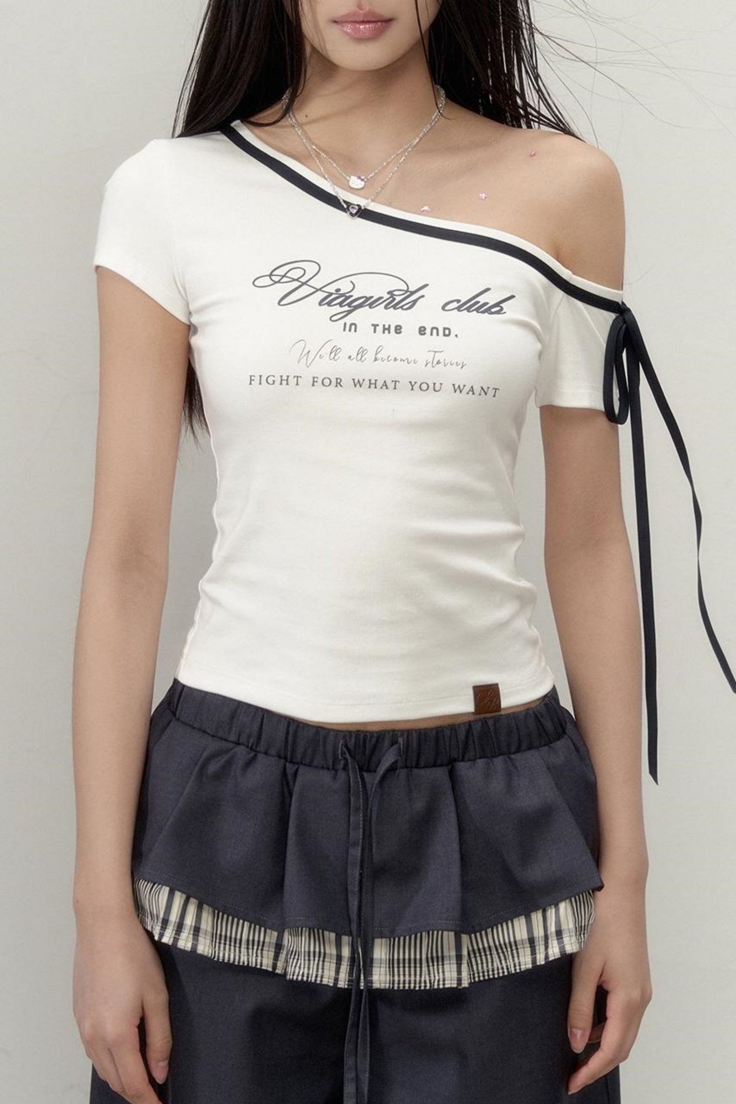 Short Sleeve Slim Alphabet Print T-Shirt