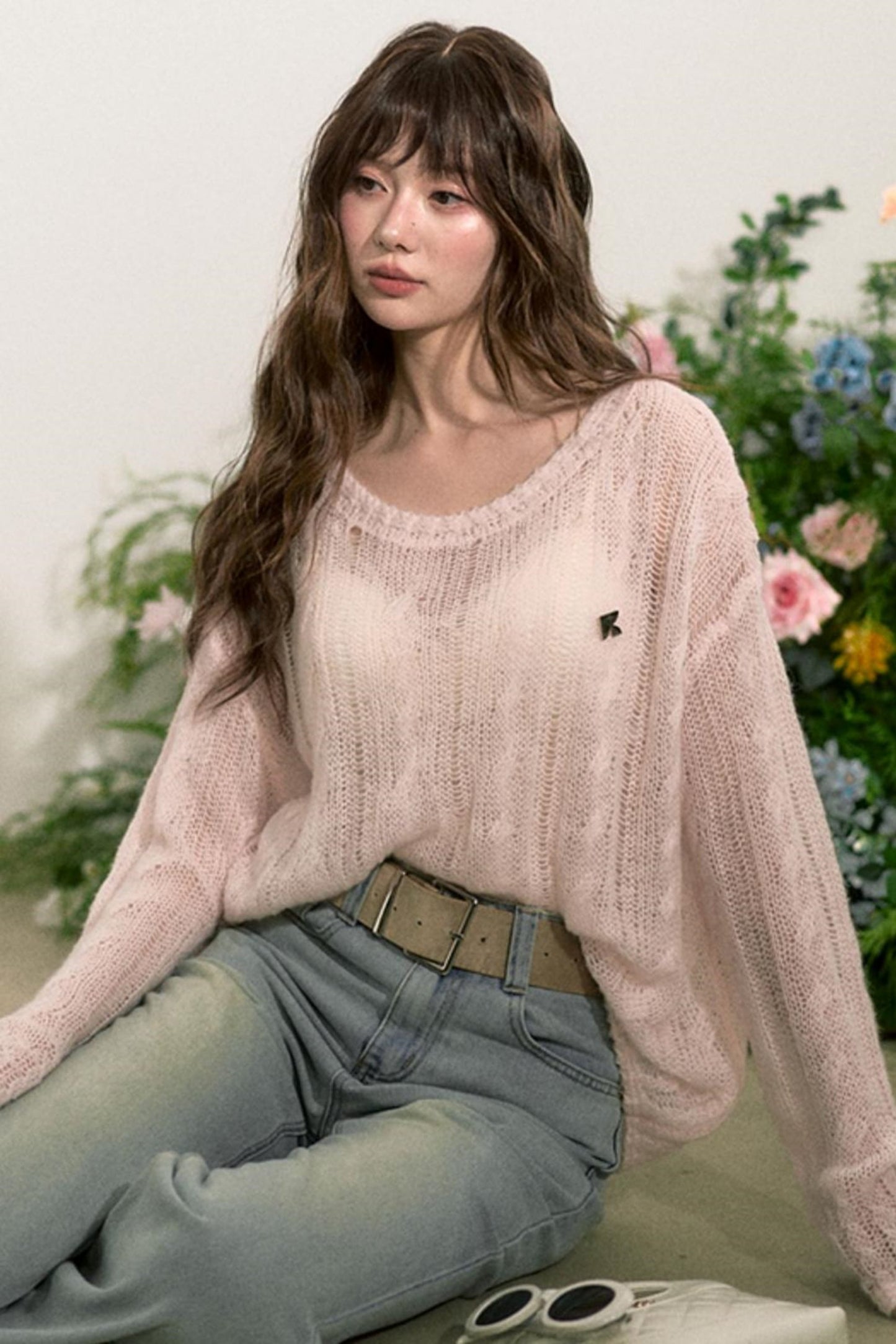Pink Mohair Cowl Top