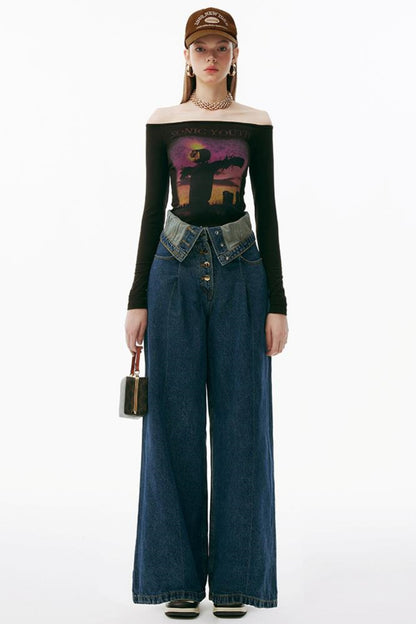 Sunset One-Shoulder Tee