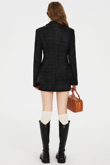 Pocket Accent Tweed Skirt Set-Up