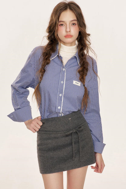 Wool Blend Tweed Mini Skirt