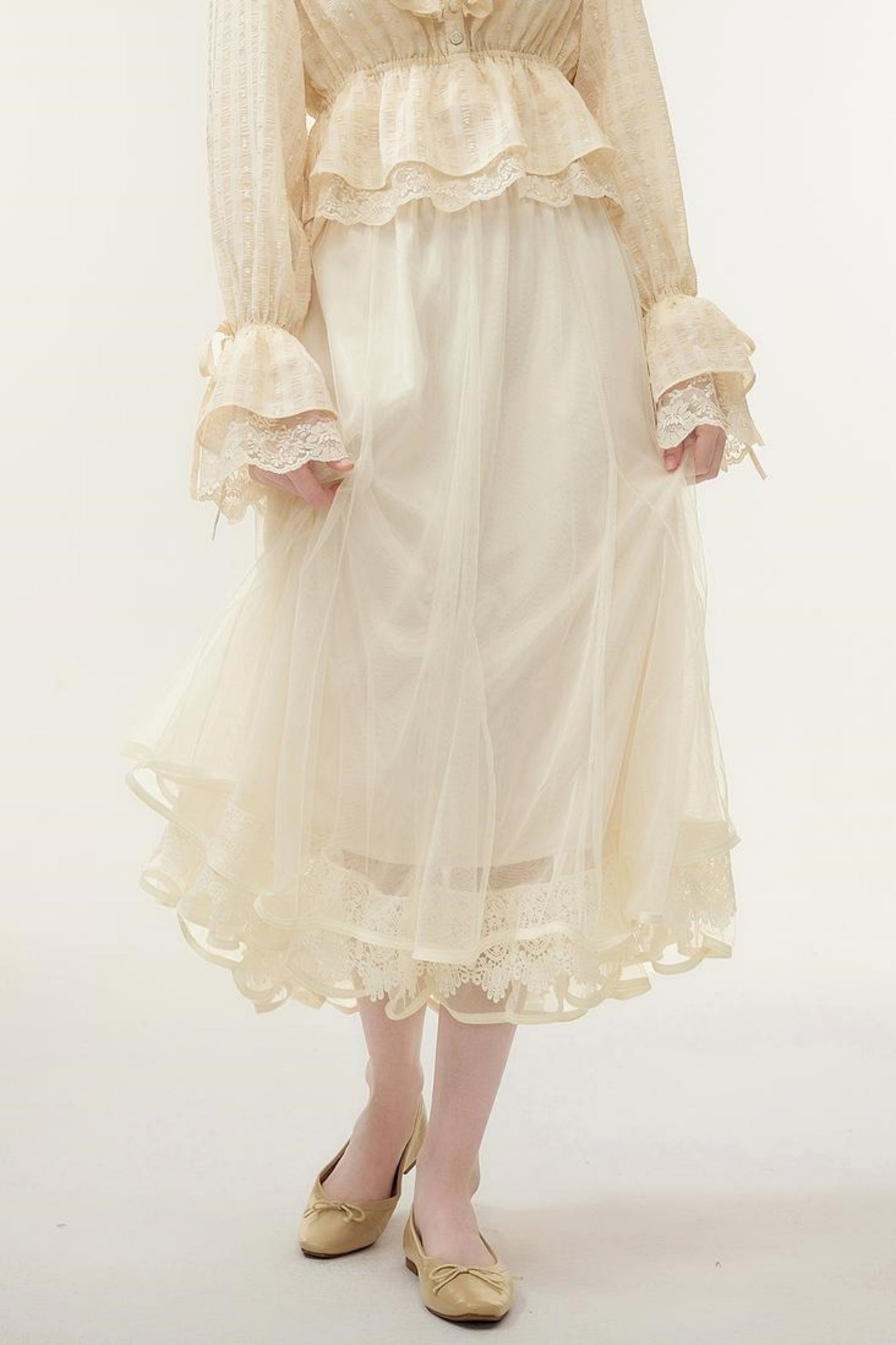 Lace Tulle Long Skirt