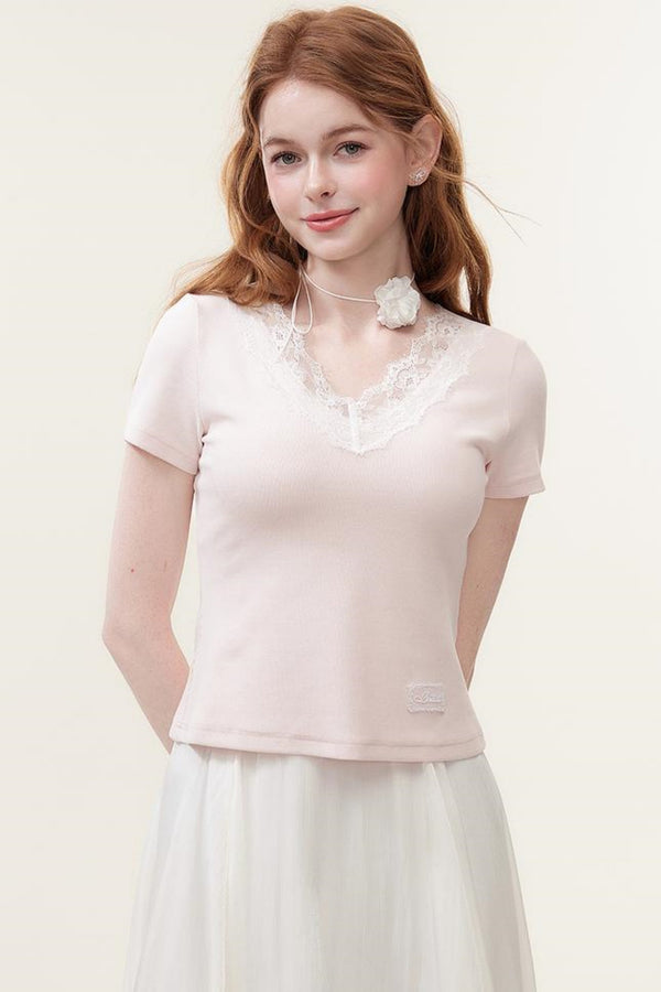 Fit Lace Knit T-Shirt