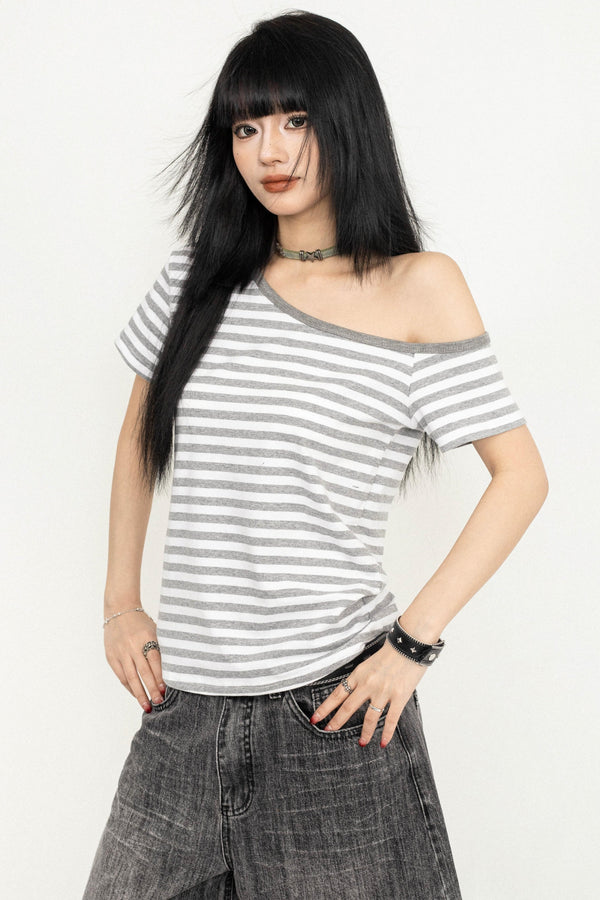 Casual Stripe Short T-Shirt