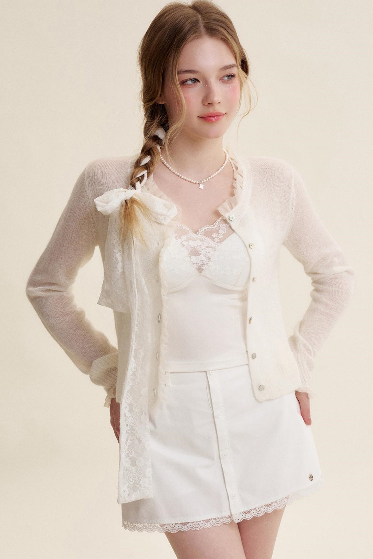 Sheer Organza Mohair Cardigan