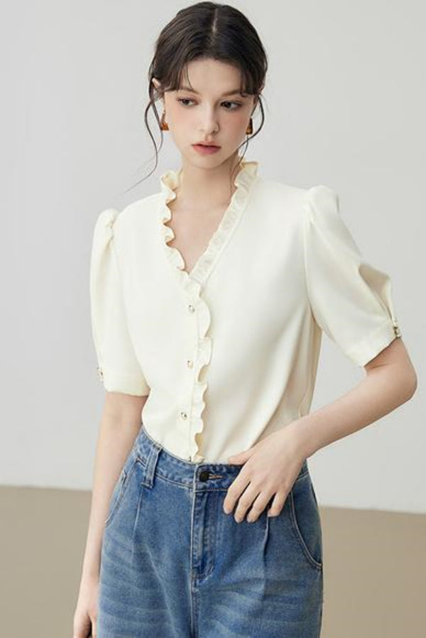 Bubble Sleeve Blouse Shirt