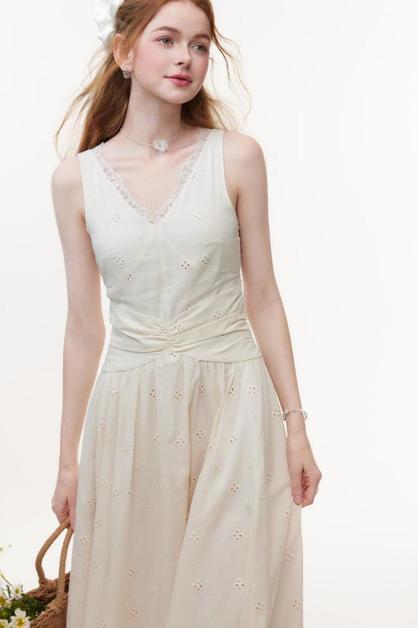 Breezy Cut-Out Embroidered Dress