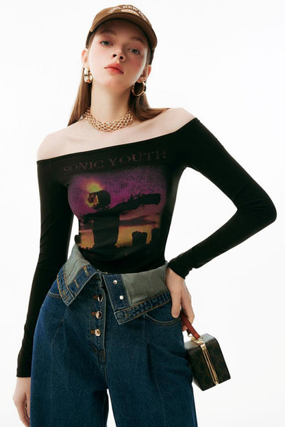 Sunset One-Shoulder Tee