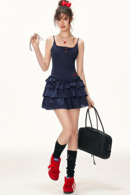 Sweet Ruffle Halter Dress