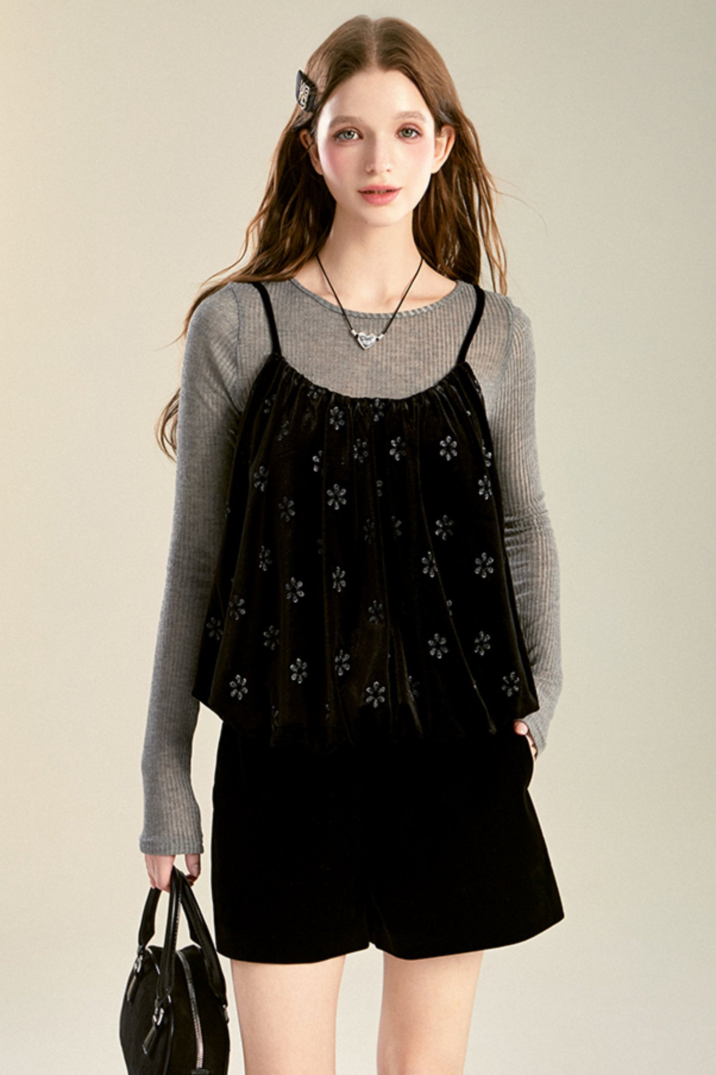 Layered Floral Camisole Top Set-Up