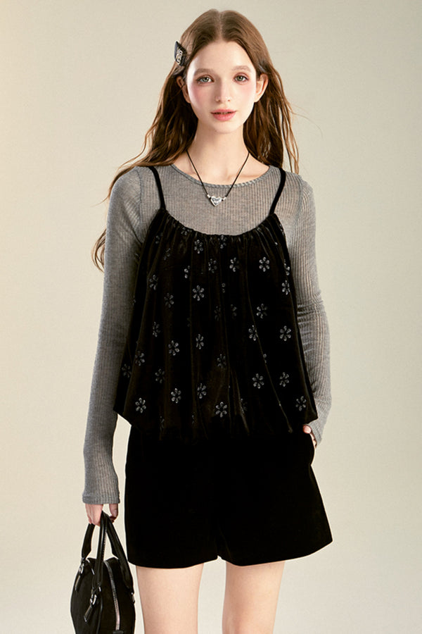 Layered Floral Camisole Top Set-Up