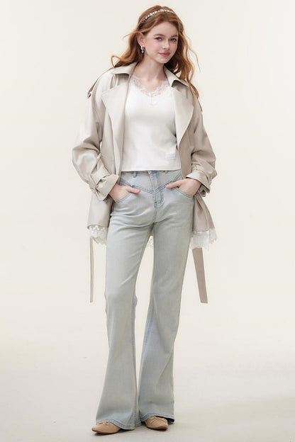 Spring Lace Trench Coat