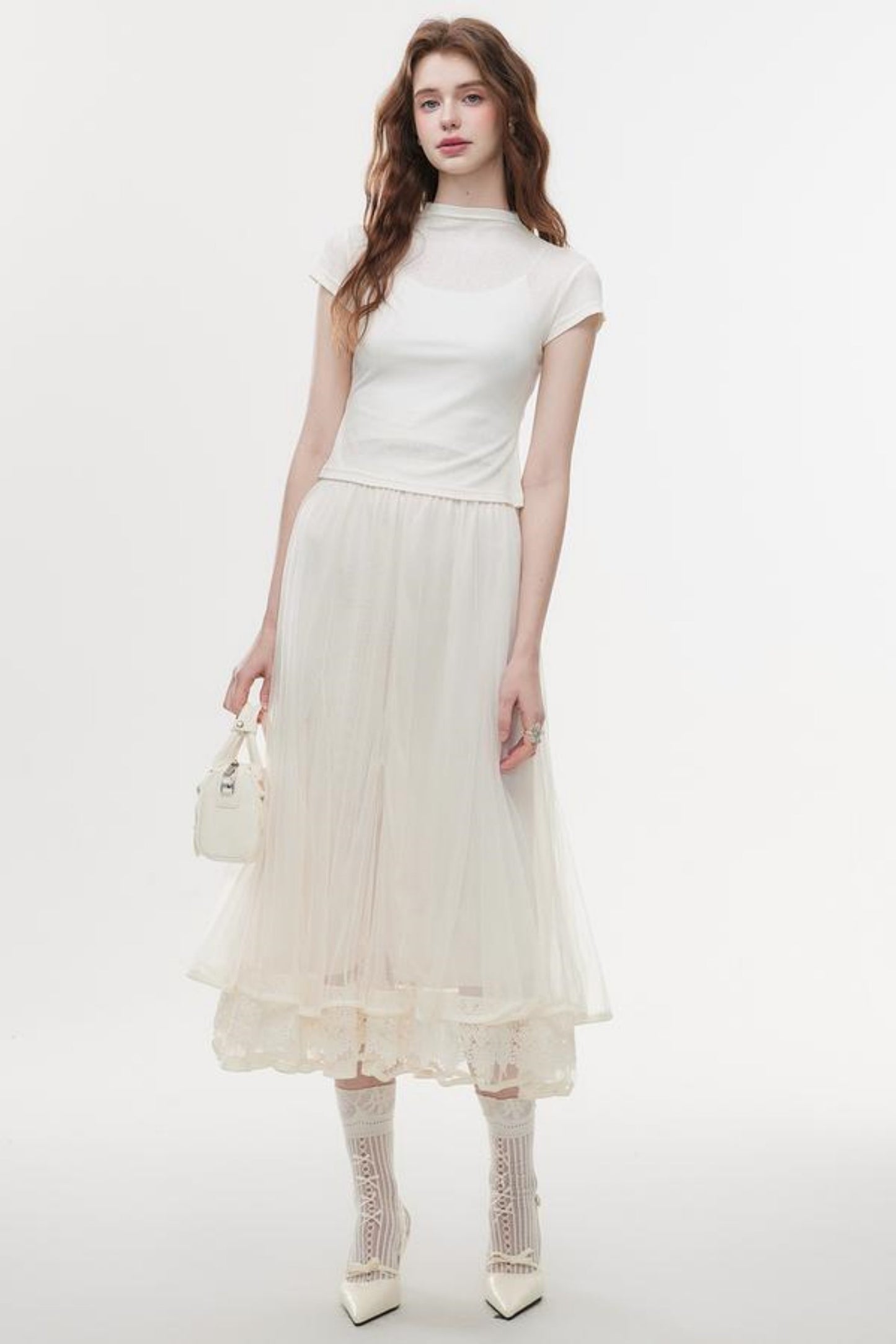 Lace Tulle Long Skirt