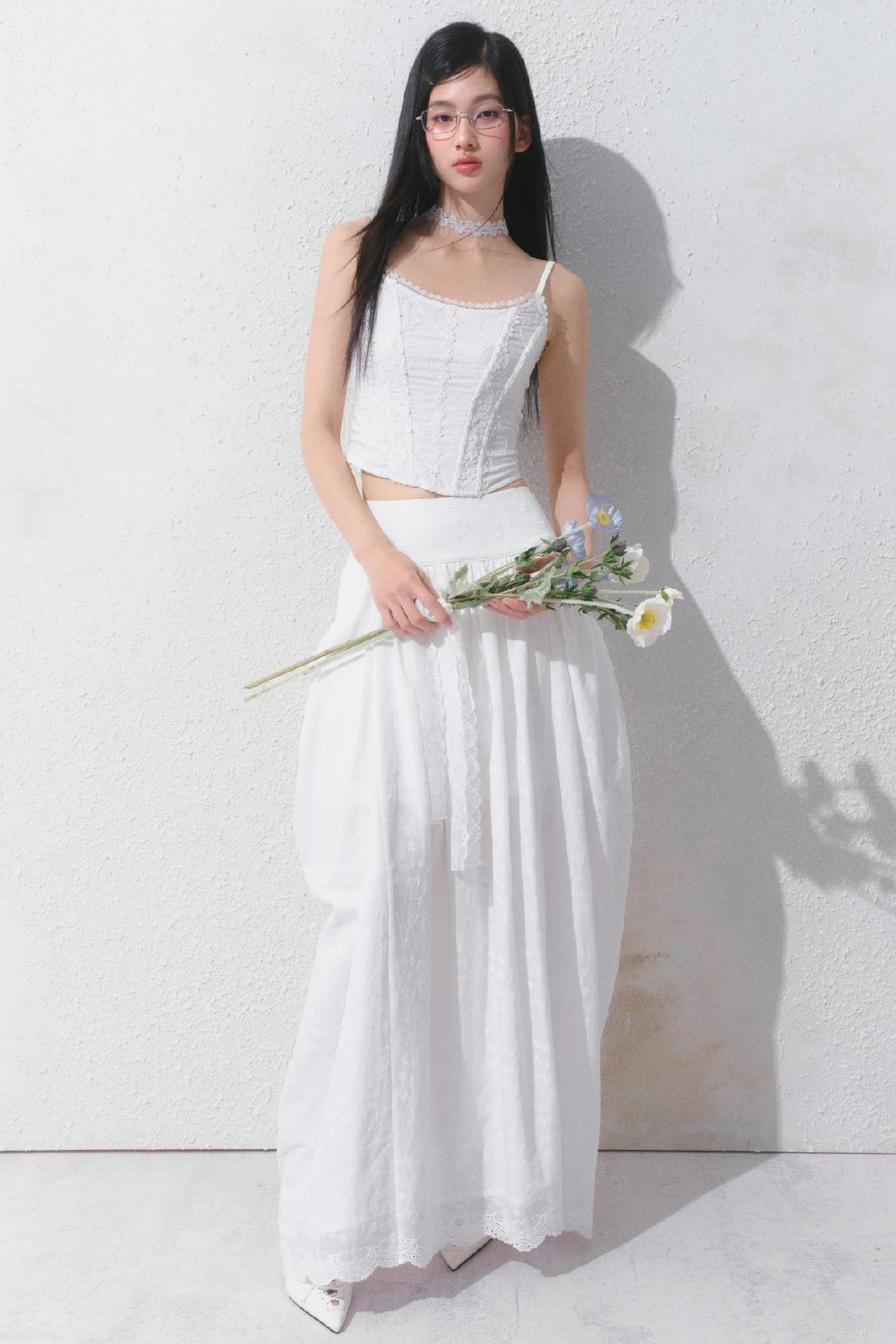 Dreamy White Lei Pod Skirt