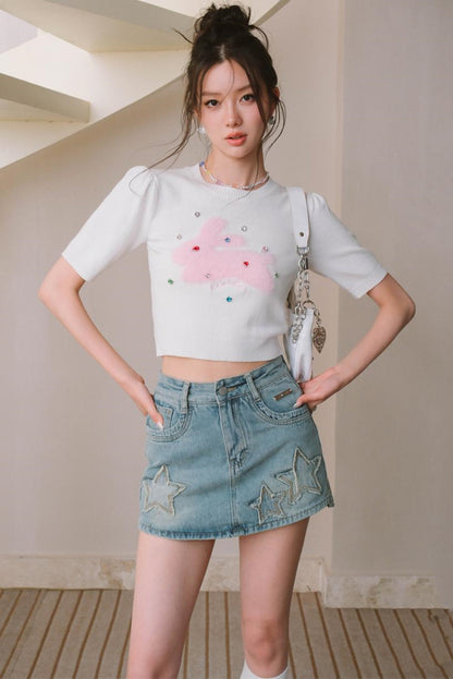 Vintage Denim Mini Skirt