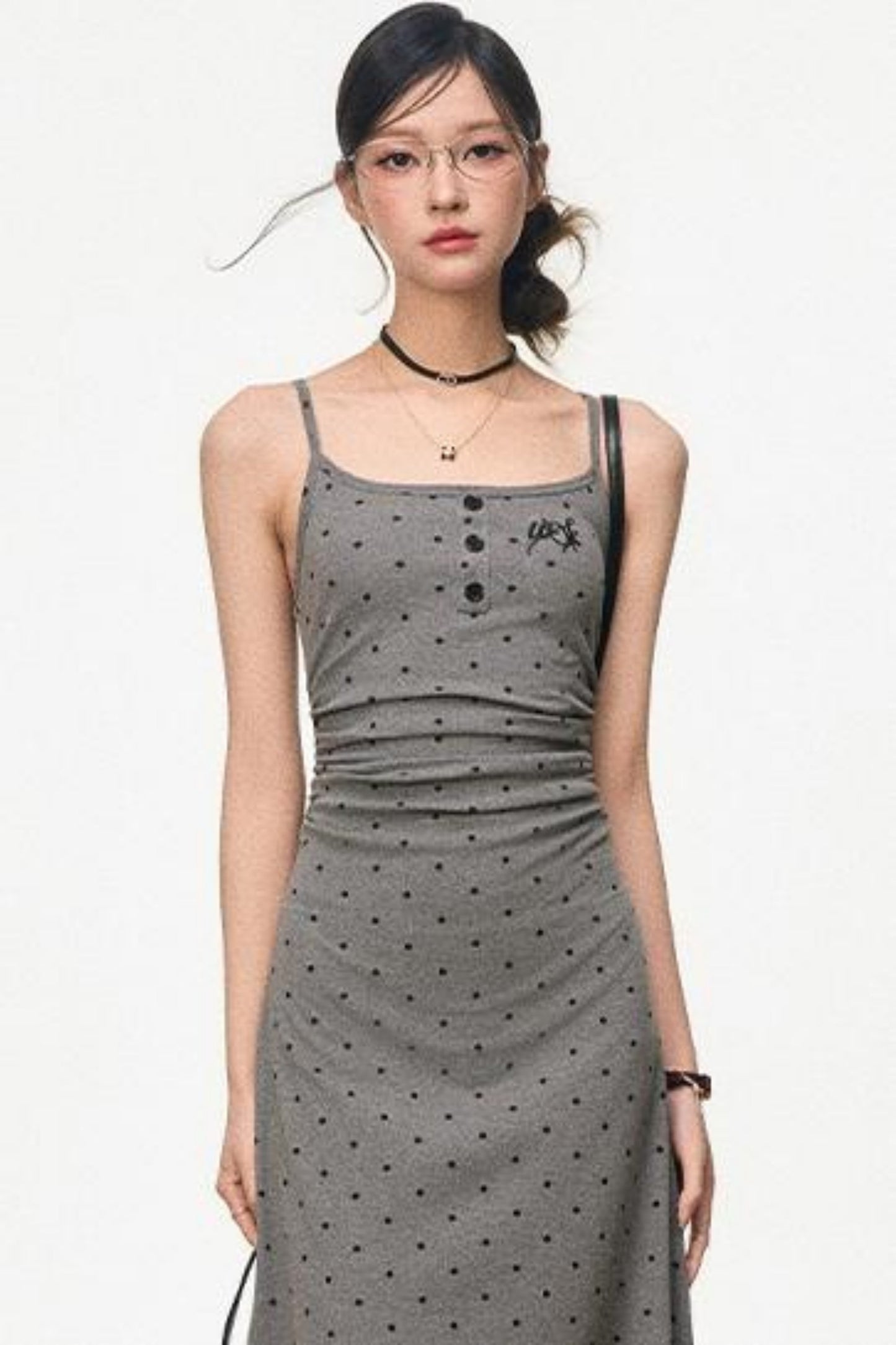 Summer Halter Dress With Black Cardigan Set-Up