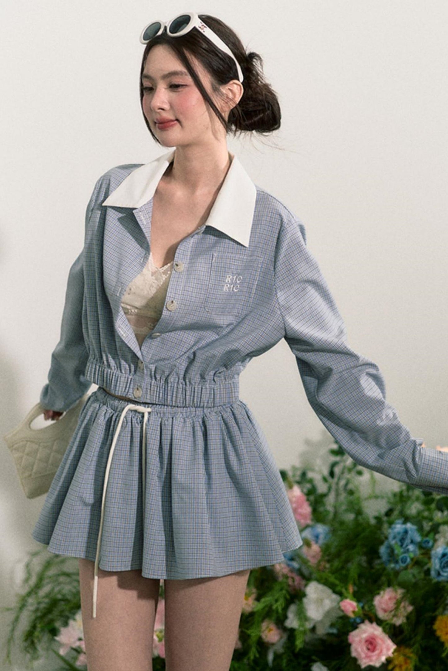 Plaid Halter Skirt Set-Up