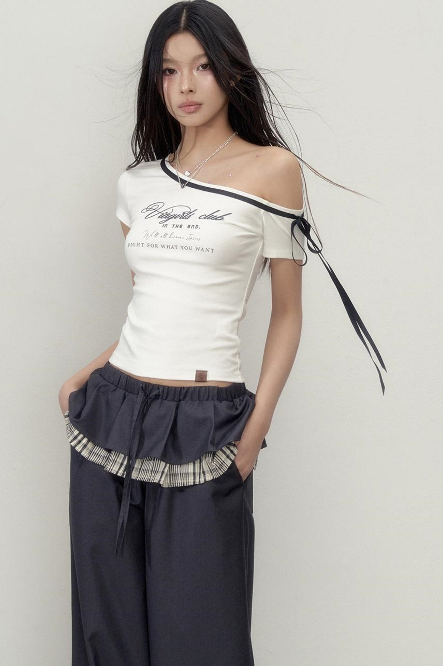 Short Sleeve Slim Alphabet Print T-Shirt