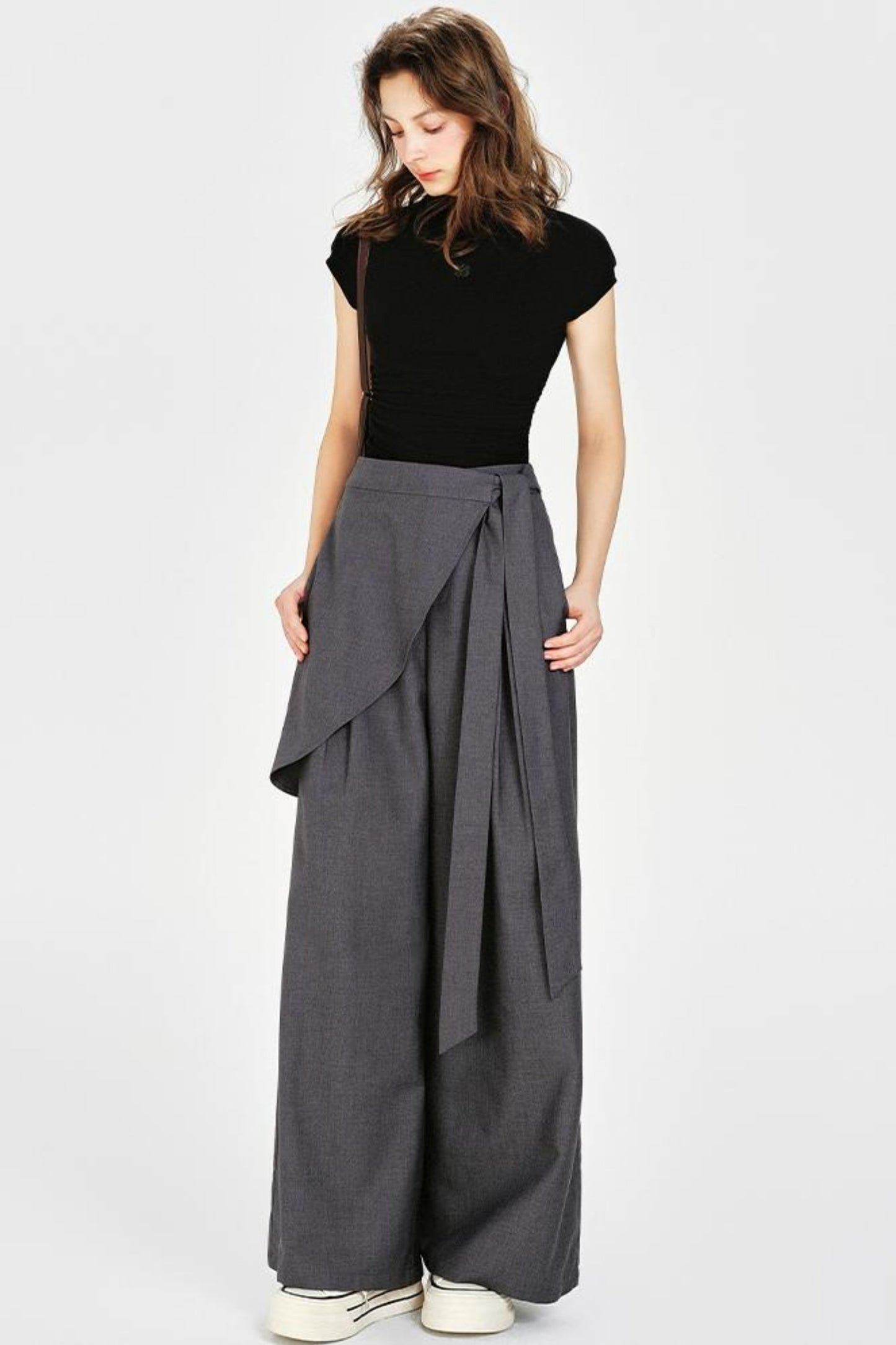 Front Wide-Leg Pants