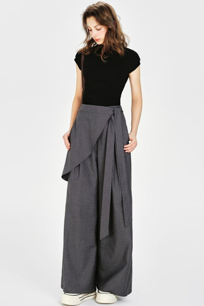 Front Wide-Leg Pants
