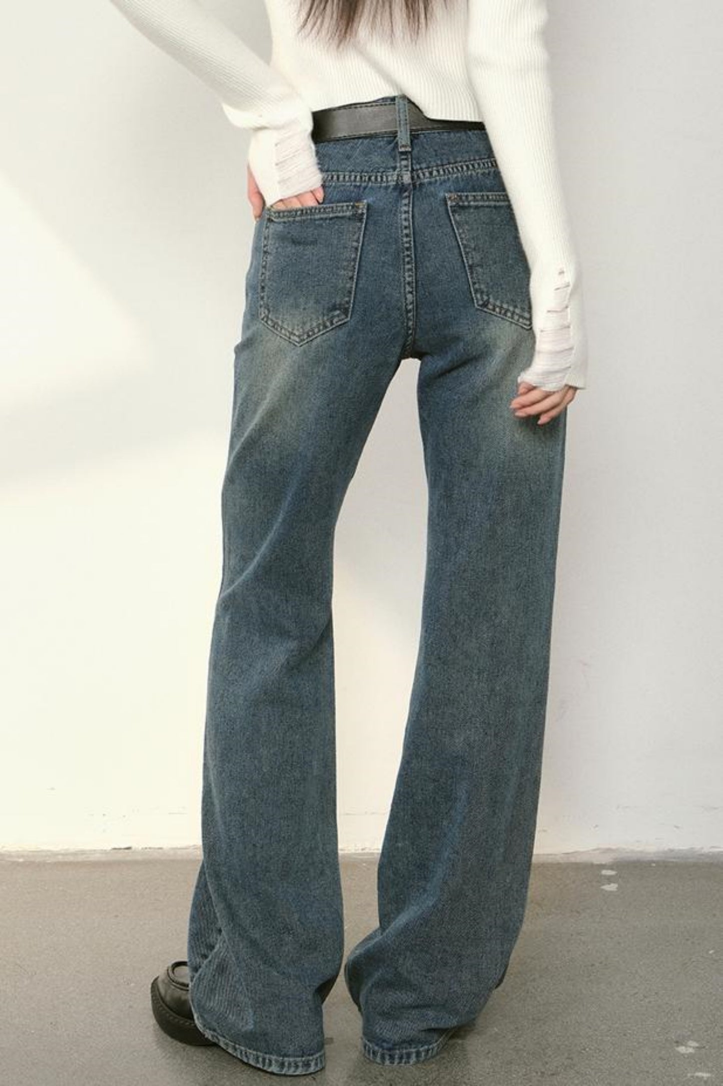 Vintage Split Denim Pants