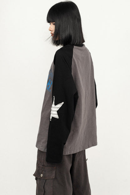 Embroidered Retro Long Sleeve T-Shirt