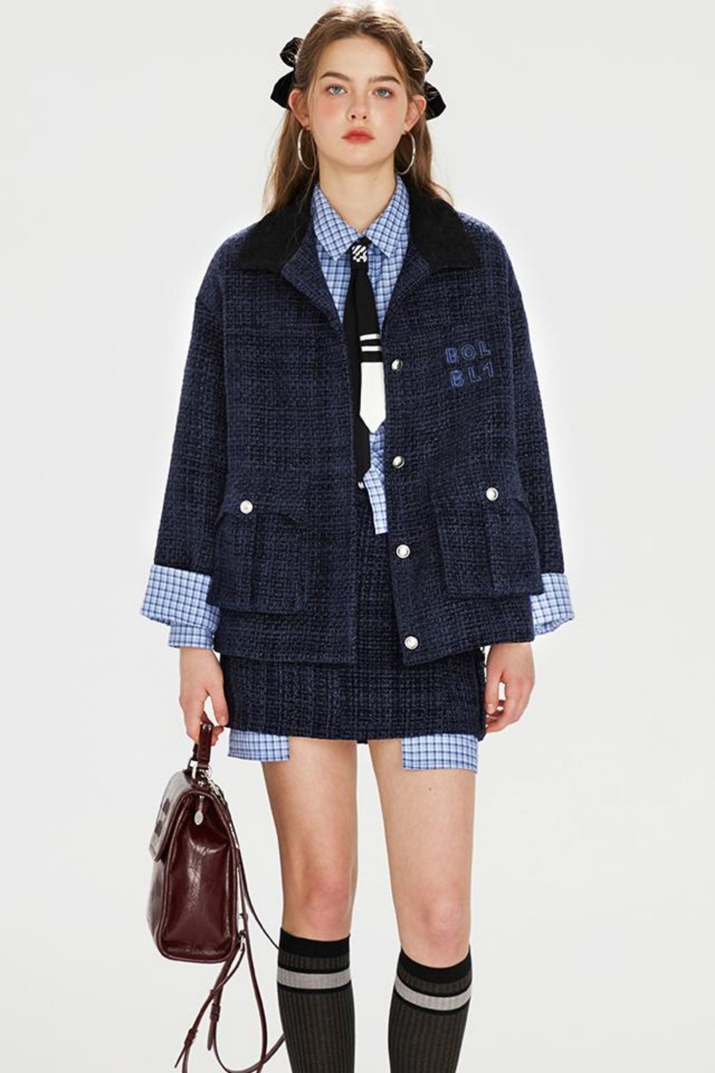 Chic Embroidered Tweed Jacket Set-Up