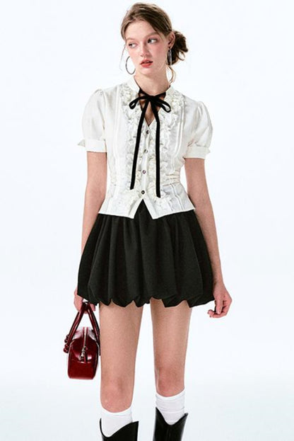 Charm Bow-Waist Bustier Set-Up