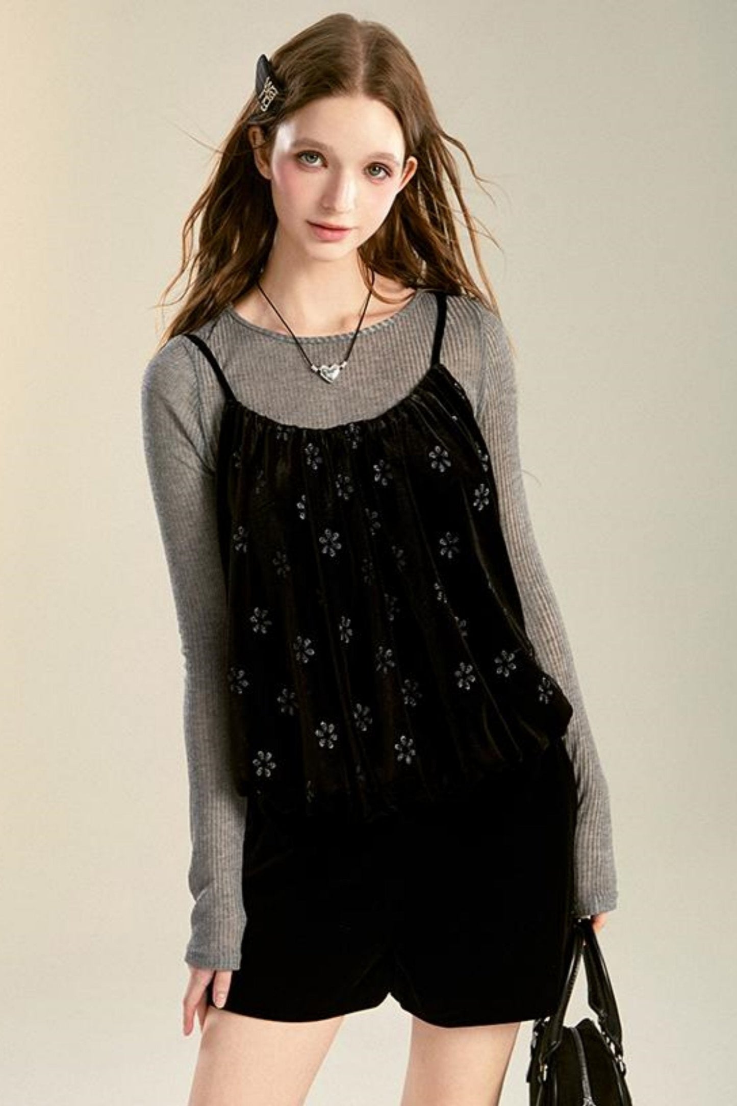 Layered Floral Camisole Top Set-Up