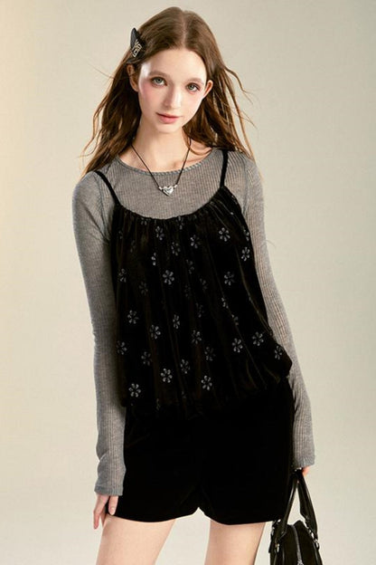 Layered Floral Camisole Top Set-Up