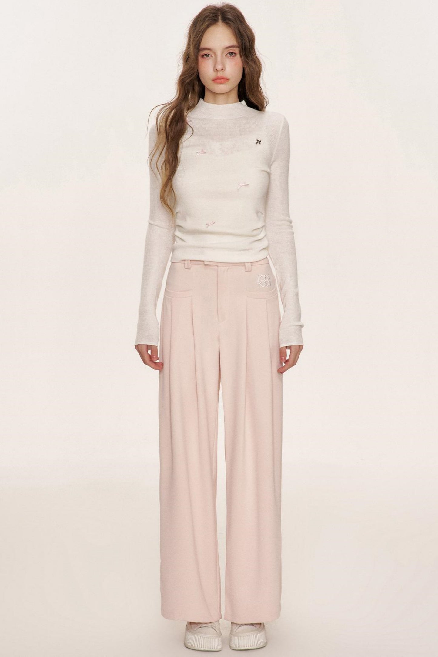 High-Waisted Wide-Leg Trousers