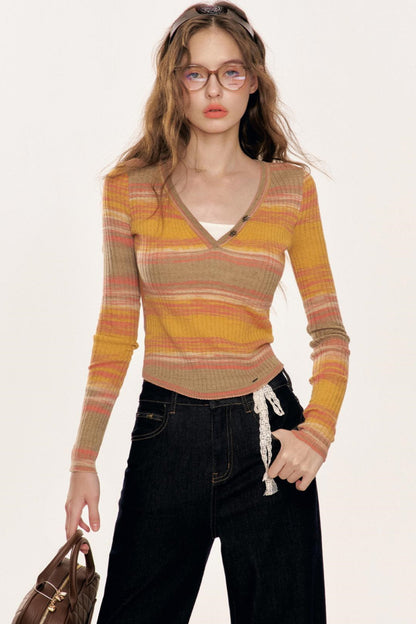 Sunset V-Neck Knit Sweater