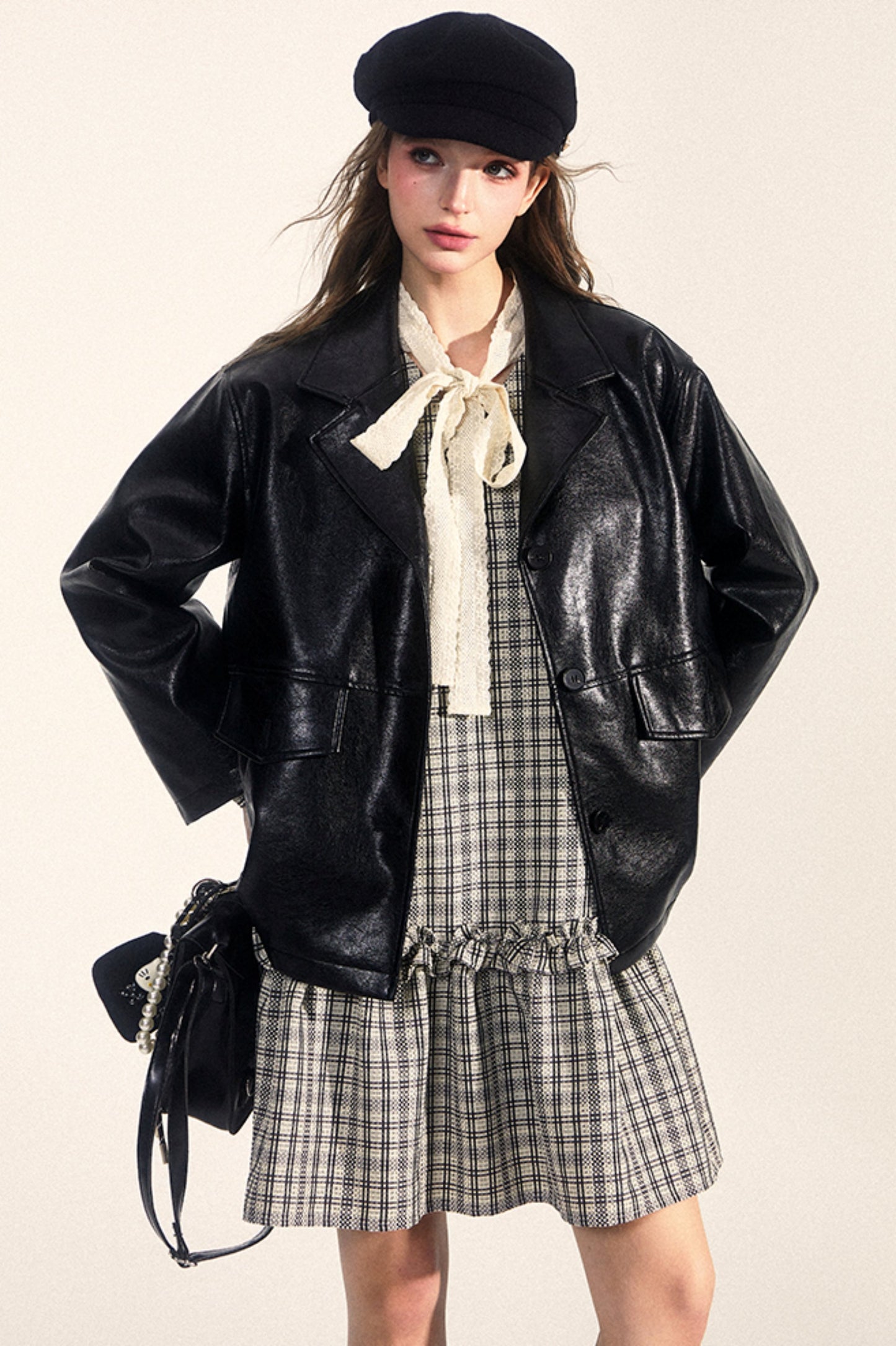 Midi Leather Jacket Set-Up