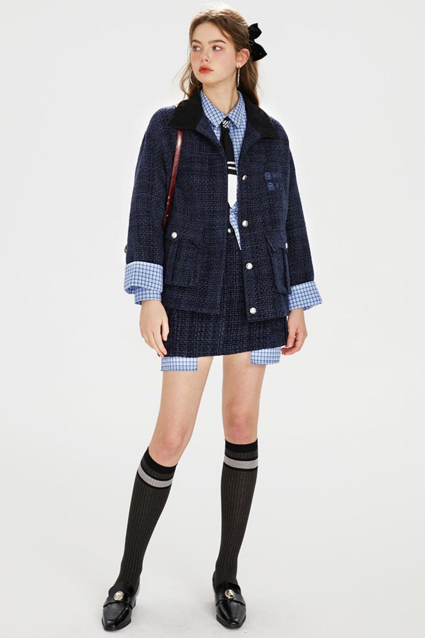 Chic Embroidered Tweed Jacket Set-Up