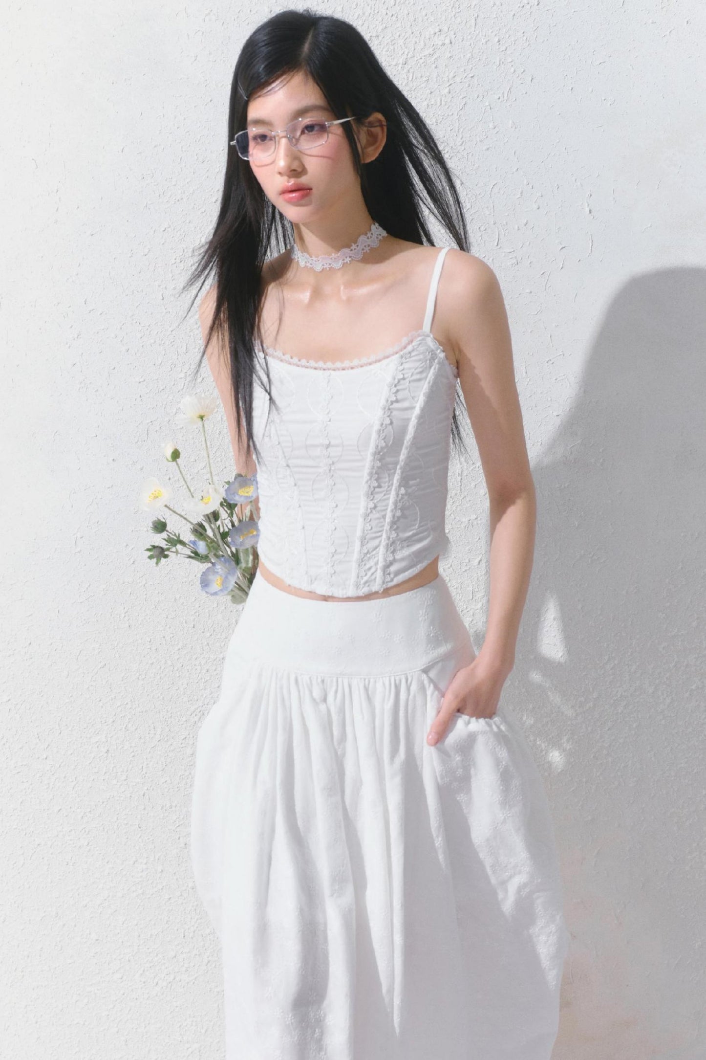 Dreamy White Lei Pod Skirt