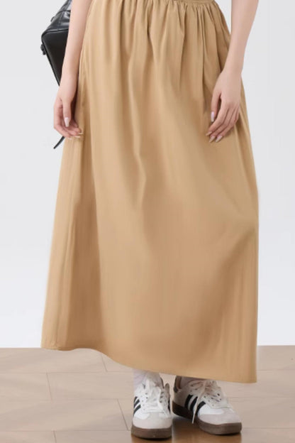 Summer Khaki A-Line Skirt