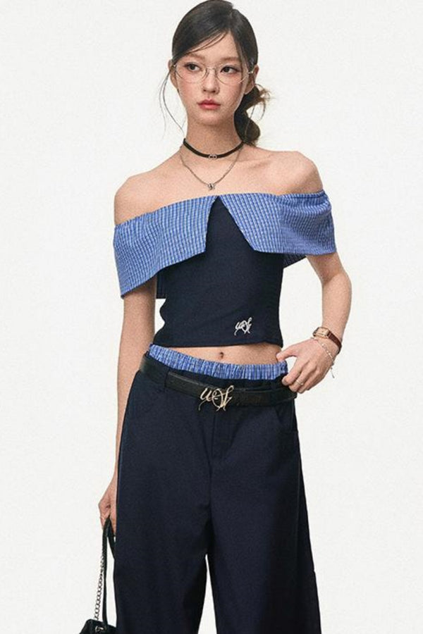 One-Shoulder Top & Wide-Leg Pants Set-Up