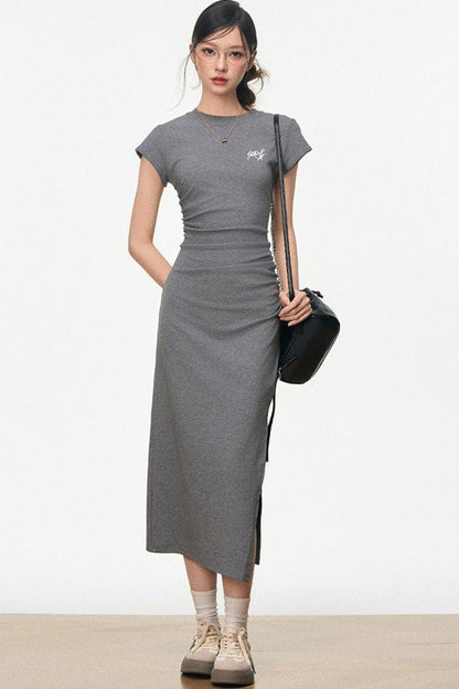 Comfy Drawstring Knit Dress