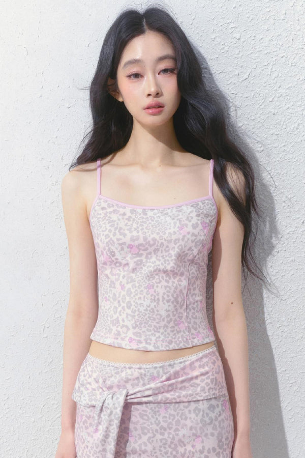 Peach Pink Leopard Print Lounge Set-Up