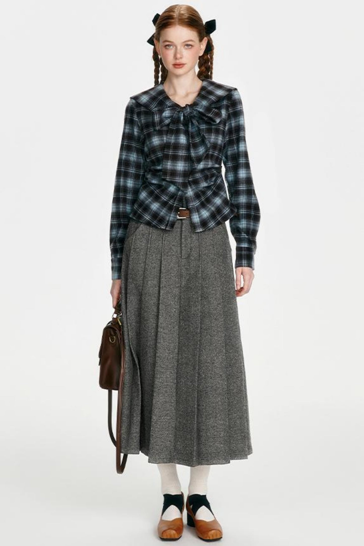 Navy Collar Collegiate Plaid Shirt