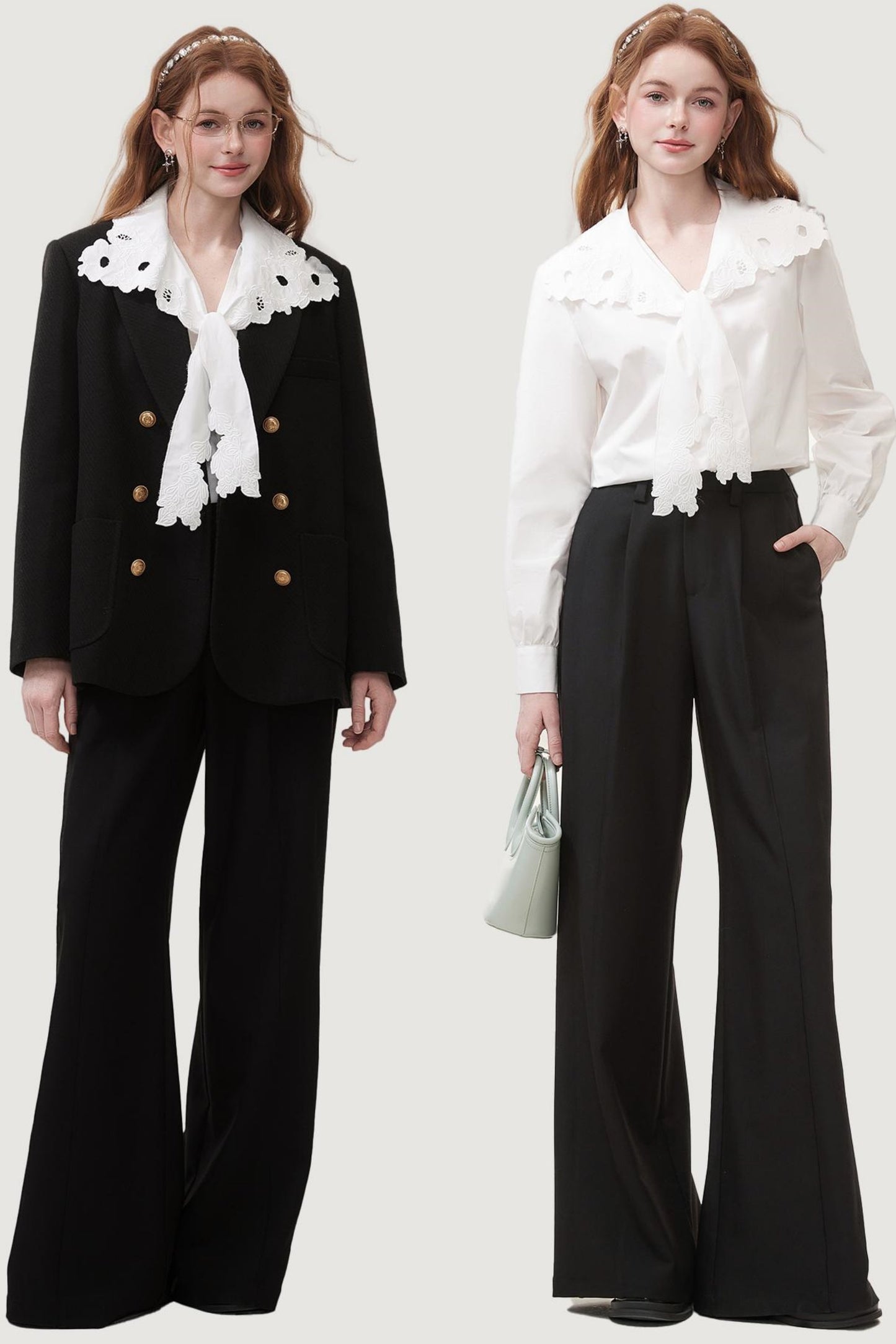 Hollow Embroidered White Blouse Top