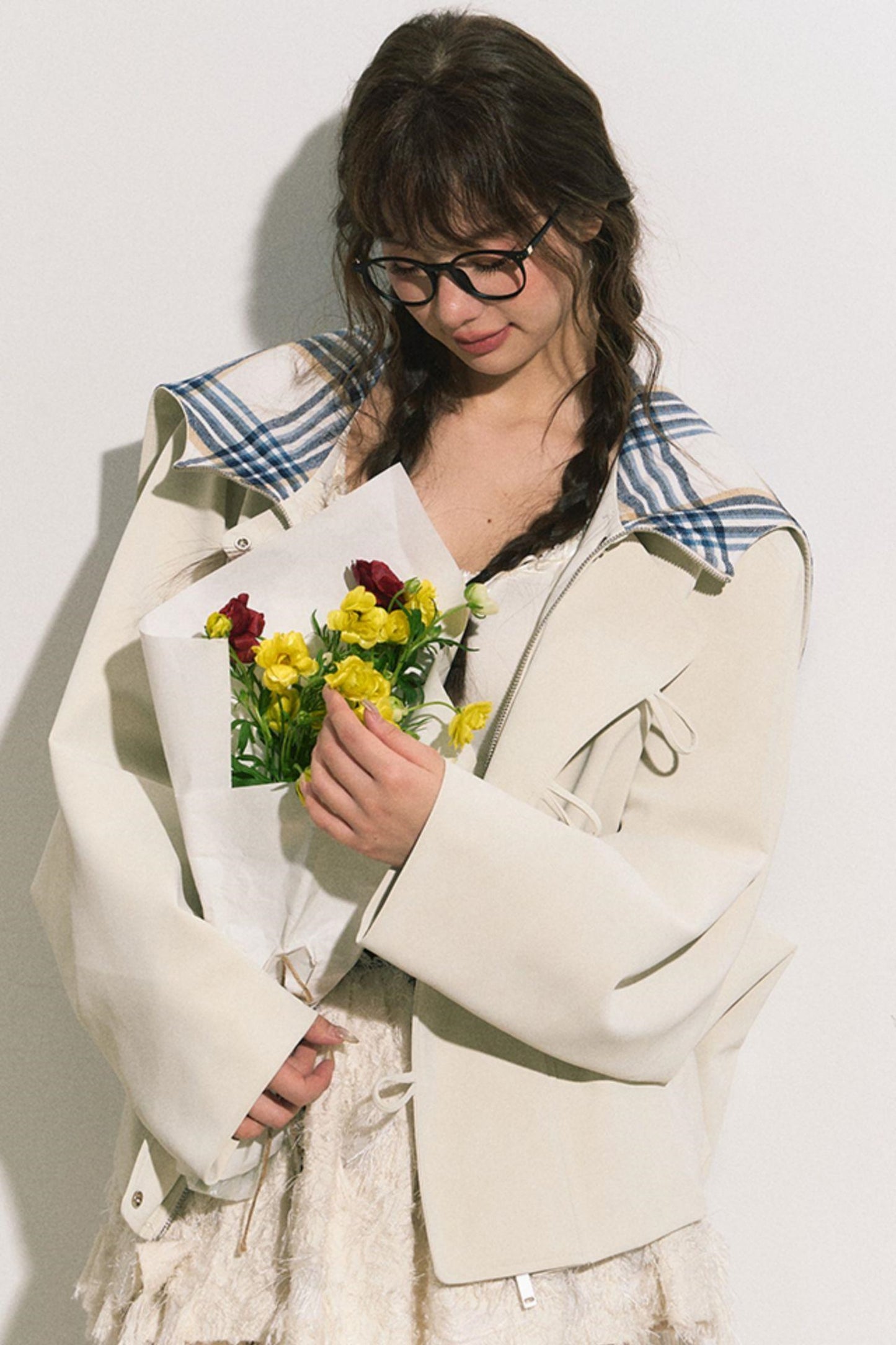 Navy Hooded Trench Coat