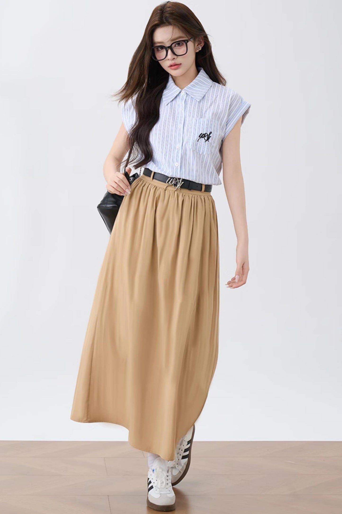Summer Khaki A-Line Skirt