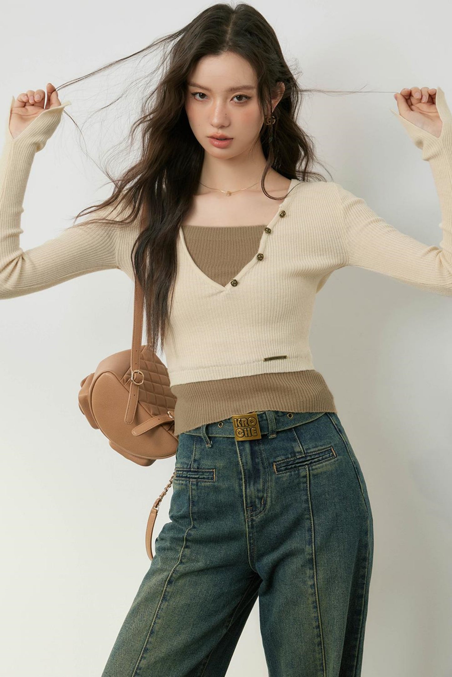 Color-block Knit Top
