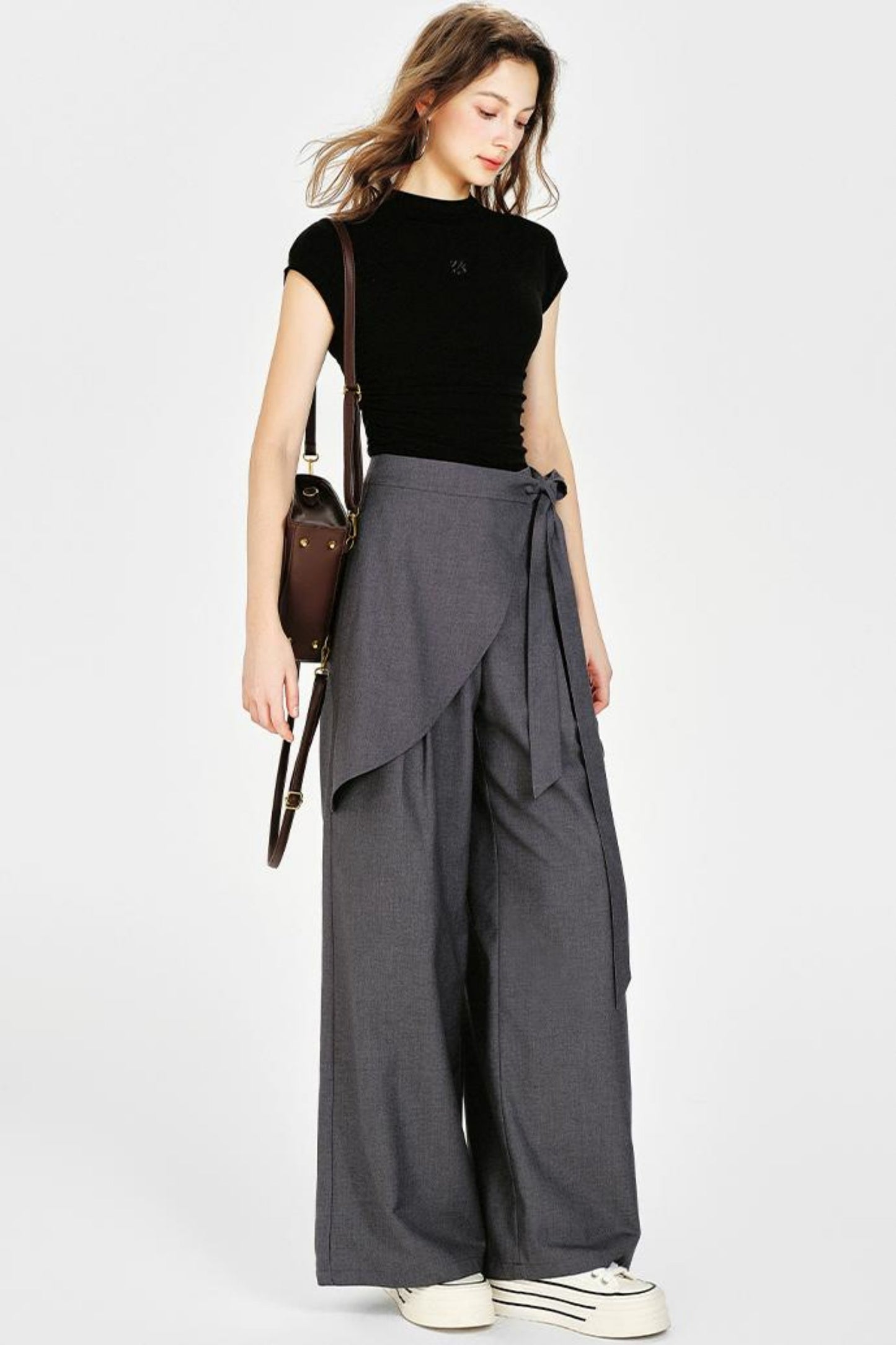 Front Wide-Leg Pants