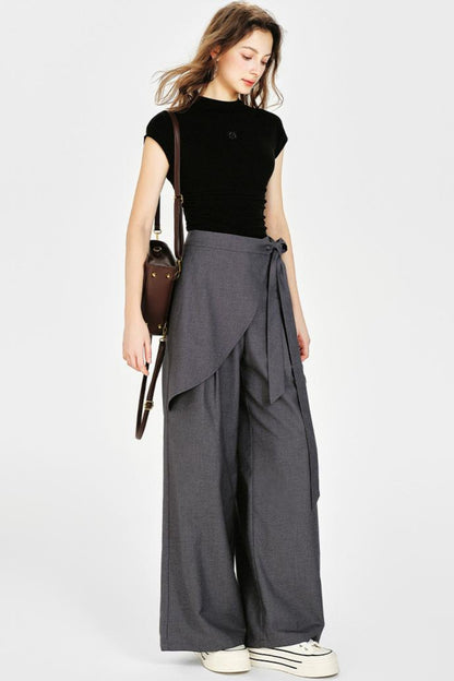 Front Wide-Leg Pants