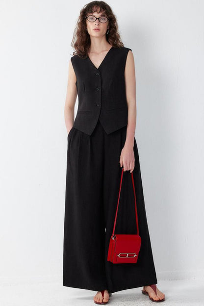 Elegance V-Collar Black Vest Set-Up