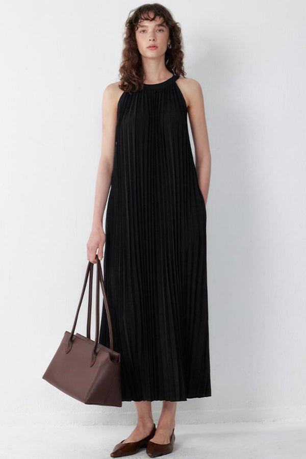 Elegant Pleated Gown Dress